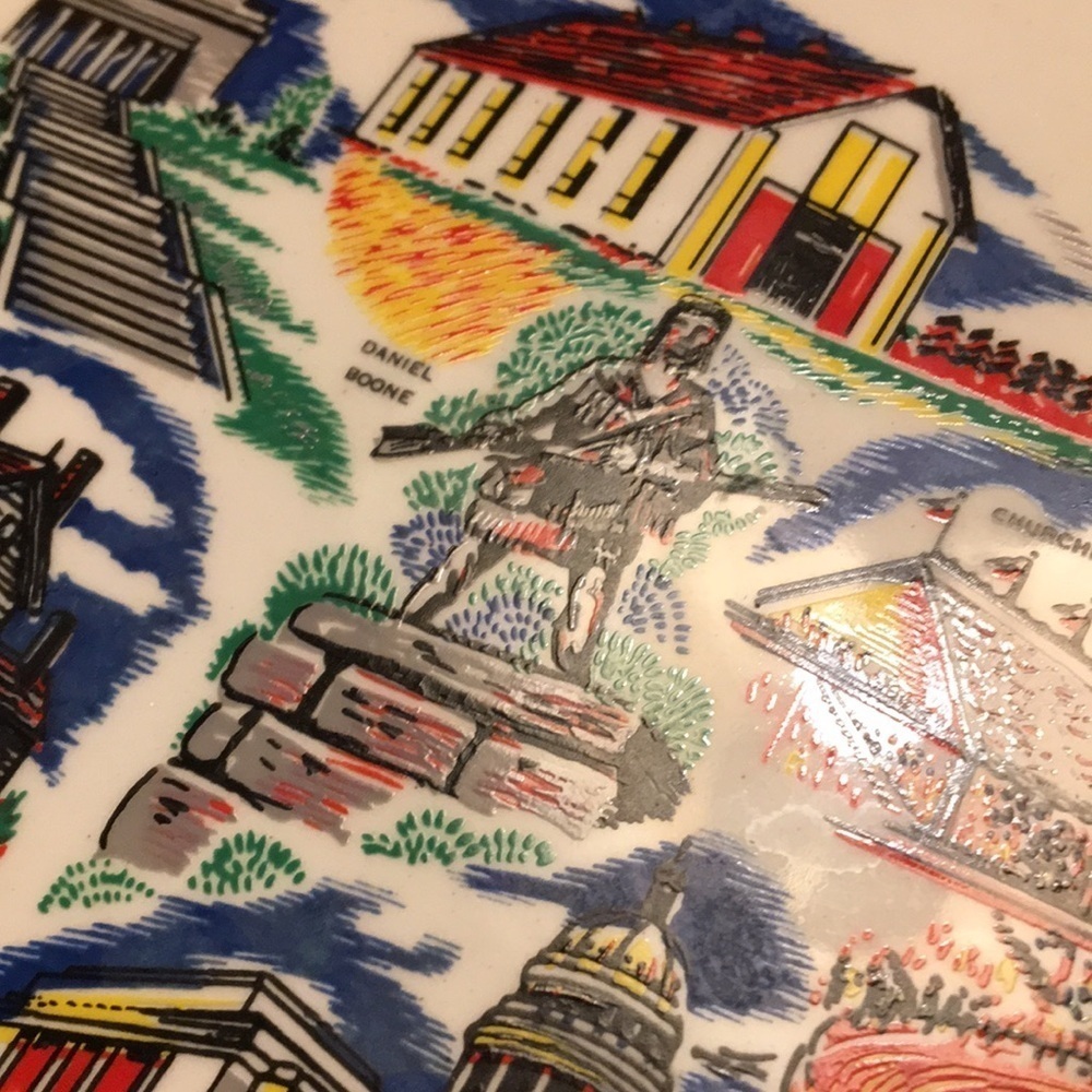 Kentucky Kitsch Tourist Souvenir Ceramic Collectible Plate Vintage 1960s - Picture 15 of 17
